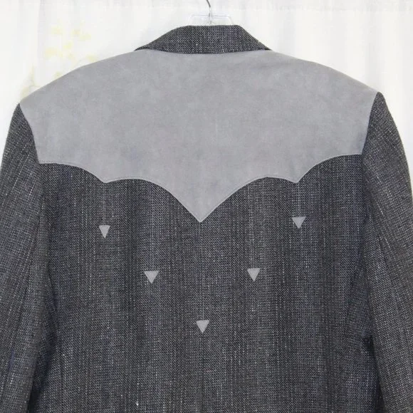 Vintage Pioneer Wear Golden Collection Gray Wool Western Blazer Jacket Men's 40L - Picture 4 of 10
